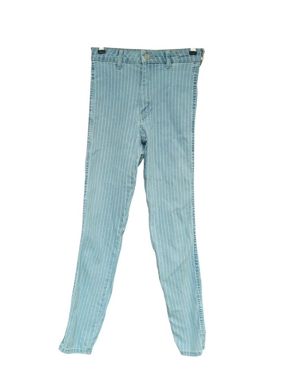 Women’s Light Blue Pinstripe High-Waist Jeans Size 26
